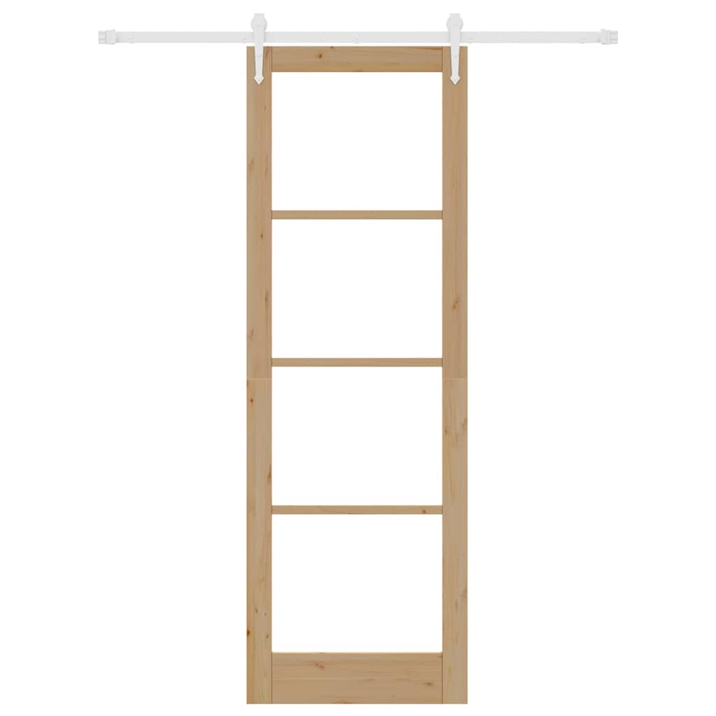 vidaXL Ολισθητή Πόρτα Καφέ 78 x 232 cm Ξύλο και μέταλλο