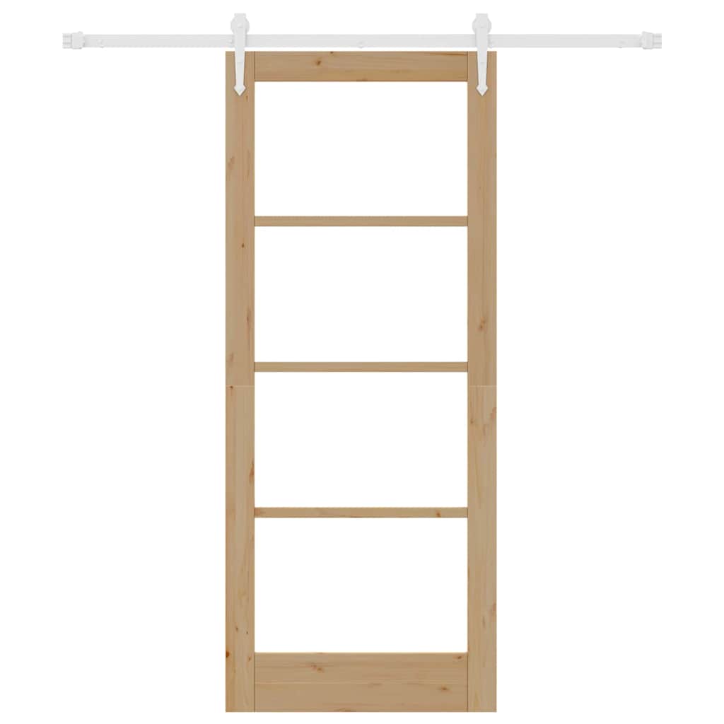 vidaXL Ολισθητή Πόρτα Καφέ 83 x 202 εκ. Ξύλο και μέταλλο