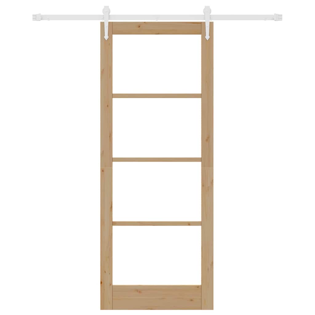 vidaXL Ολισθητή Πόρτα Καφέ 83 x 211 εκ. Ξύλο και μέταλλο