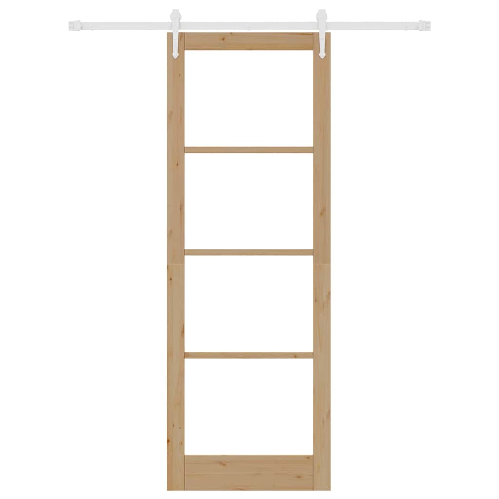 vidaXL Ολισθητή Πόρτα Καφέ 83 x 232 εκ. Ξύλο και μέταλλο