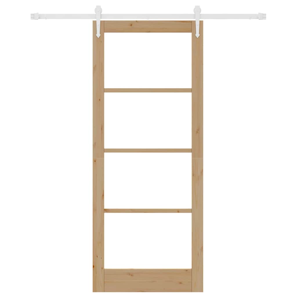 vidaXL Ολισθητή Πόρτα Καφέ 86 x 211 cm Ξύλο και μέταλλο