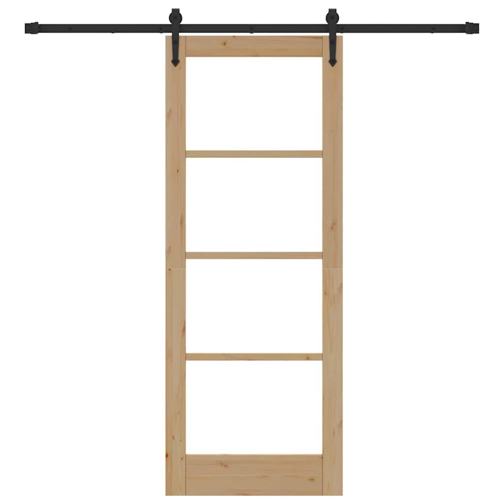 vidaXL Ολισθητή Πόρτα Καφέ 78 x 202 εκ. Ξύλο και μέταλλο