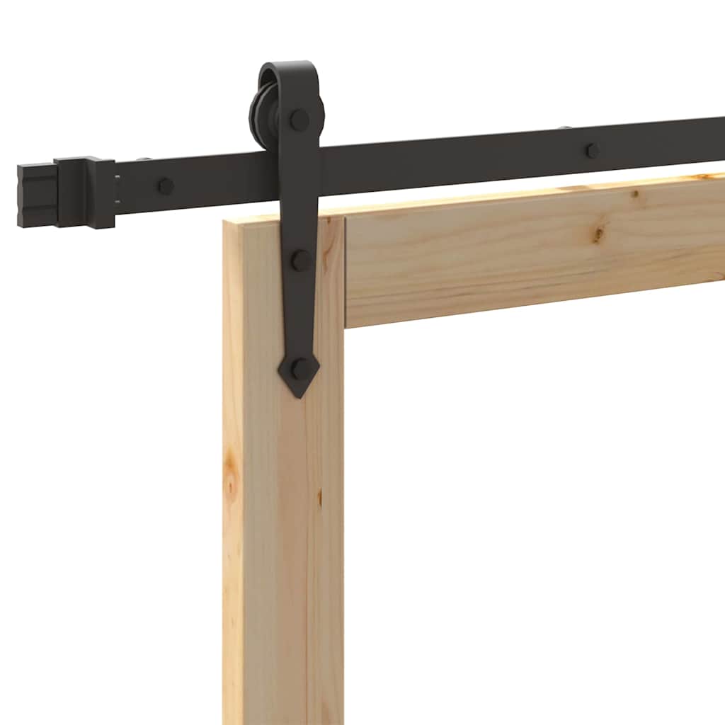 vidaXL Ολισθητή Πόρτα Καφέ 86 x 211 cm Ξύλο και μέταλλο