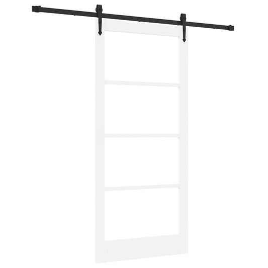 vidaXL Συρόμενη Πόρτα 93 x 202 cm Μασίφ ξύλο πεύκου και γυαλί
