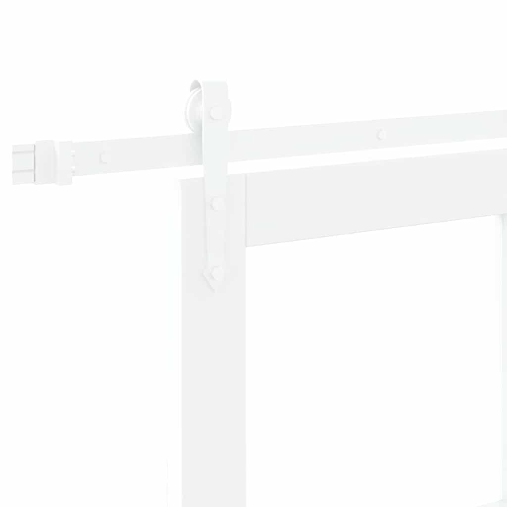 vidaXL Συρόμενη Πόρτα 83 x 211 εκ. Μασίφ ξύλο πεύκου και γυαλί Λευκό