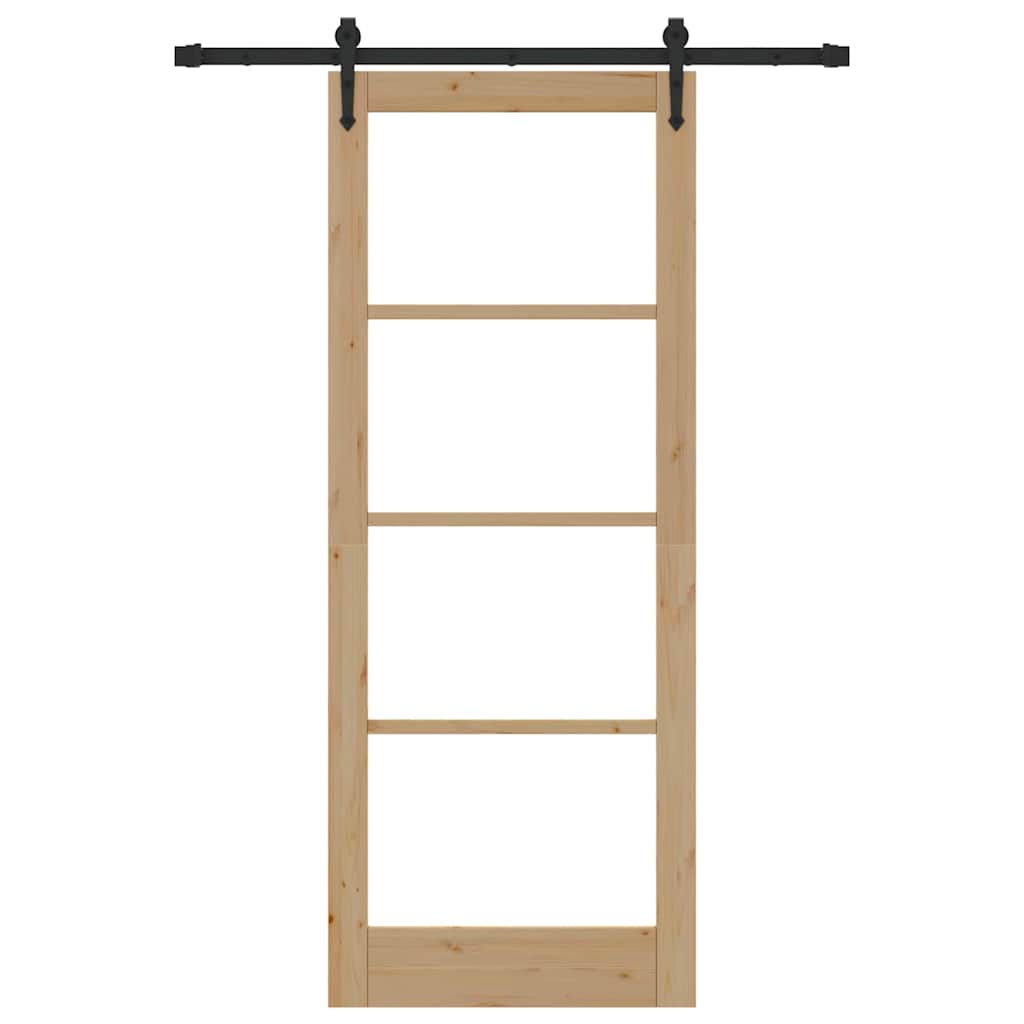 vidaXL Συρόμενη Πόρτα ORKDAL Καφέ 83 x 211 εκ. Ξύλο και μέταλλο