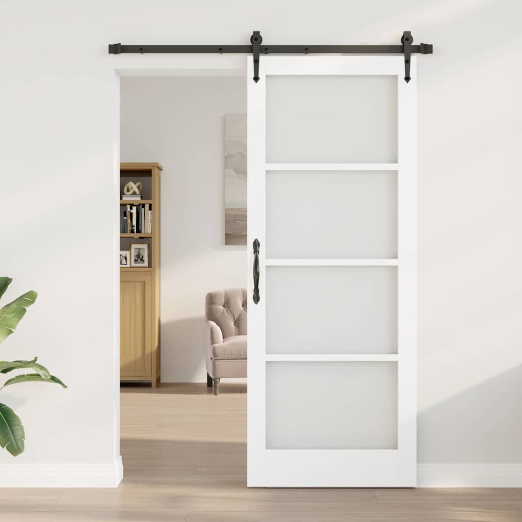vidaXL Συρόμενη Πόρτα ORKDAL 83 x 211 εκ. Μασίφ ξύλο πεύκου και γυαλί