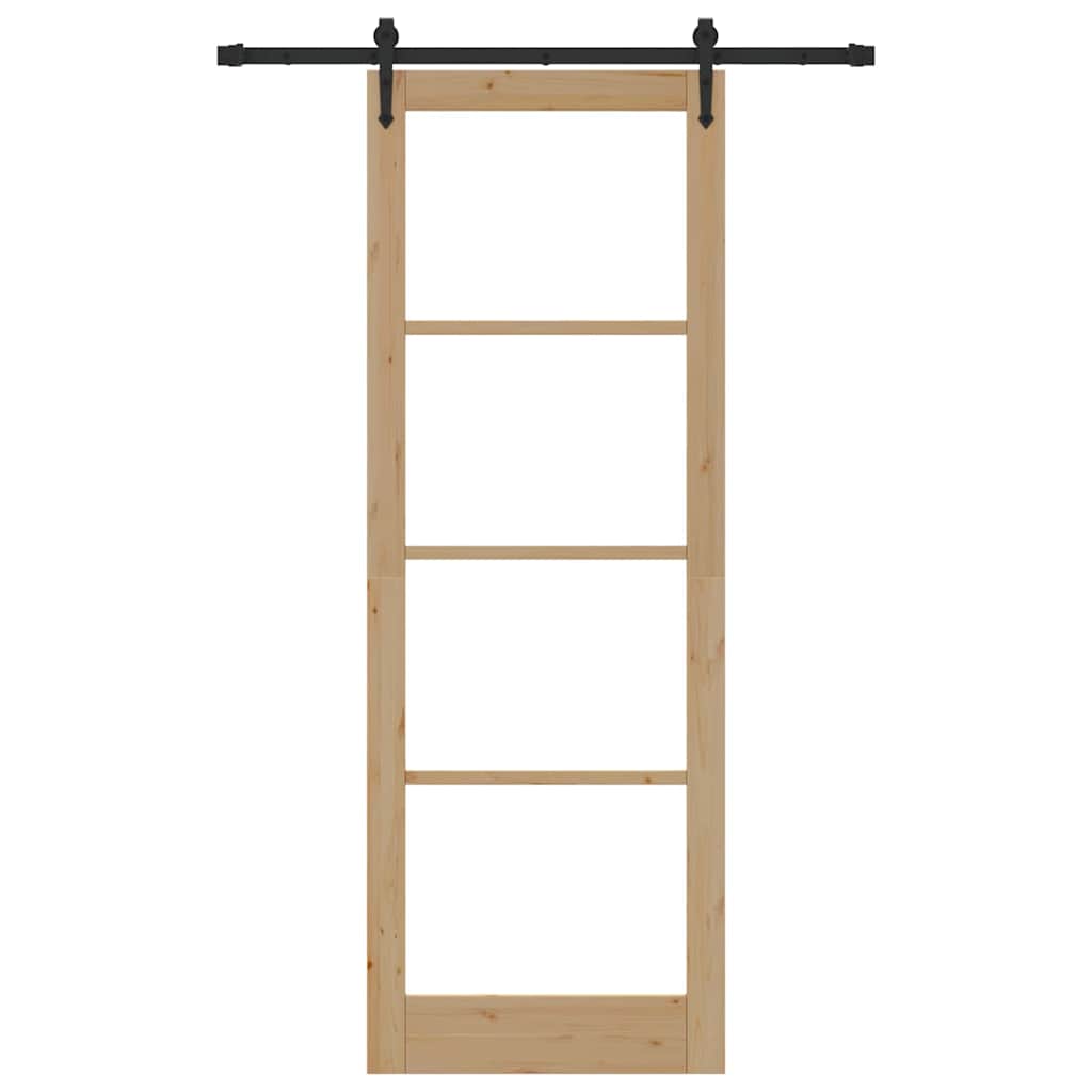 vidaXL Συρόμενη Πόρτα ORKDAL Καφέ 83 x 232 εκ. Ξύλο και μέταλλο