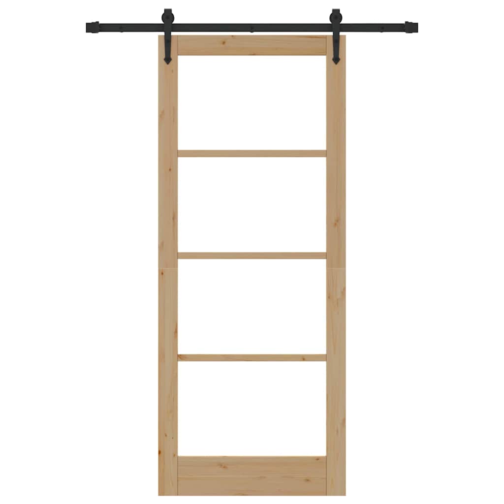 vidaXL Συρόμενη Πόρτα ORKDAL Καφέ 86 x 211 cm Ξύλο και μέταλλο