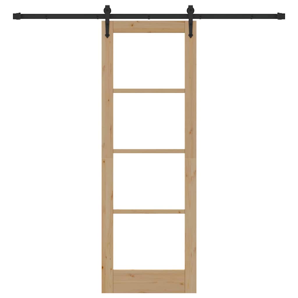 vidaXL Συρόμενη Πόρτα ORKDAL Καφέ 73.5 x 211 εκ Ξύλο και μέταλλο