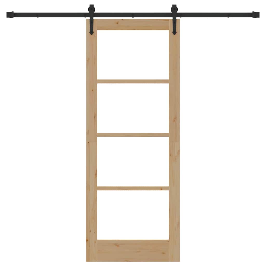 vidaXL Συρόμενη Πόρτα ORKDAL Καφέ 78 x 202 εκ. Ξύλο και μέταλλο