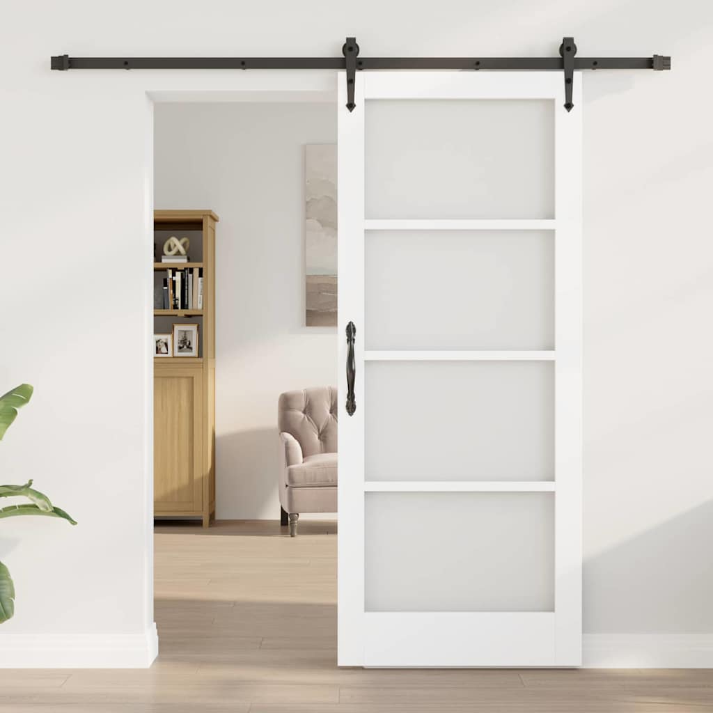 vidaXL Συρόμενη Πόρτα ORKDAL 83 x 202 εκ. Μασίφ ξύλο πεύκου και γυαλί