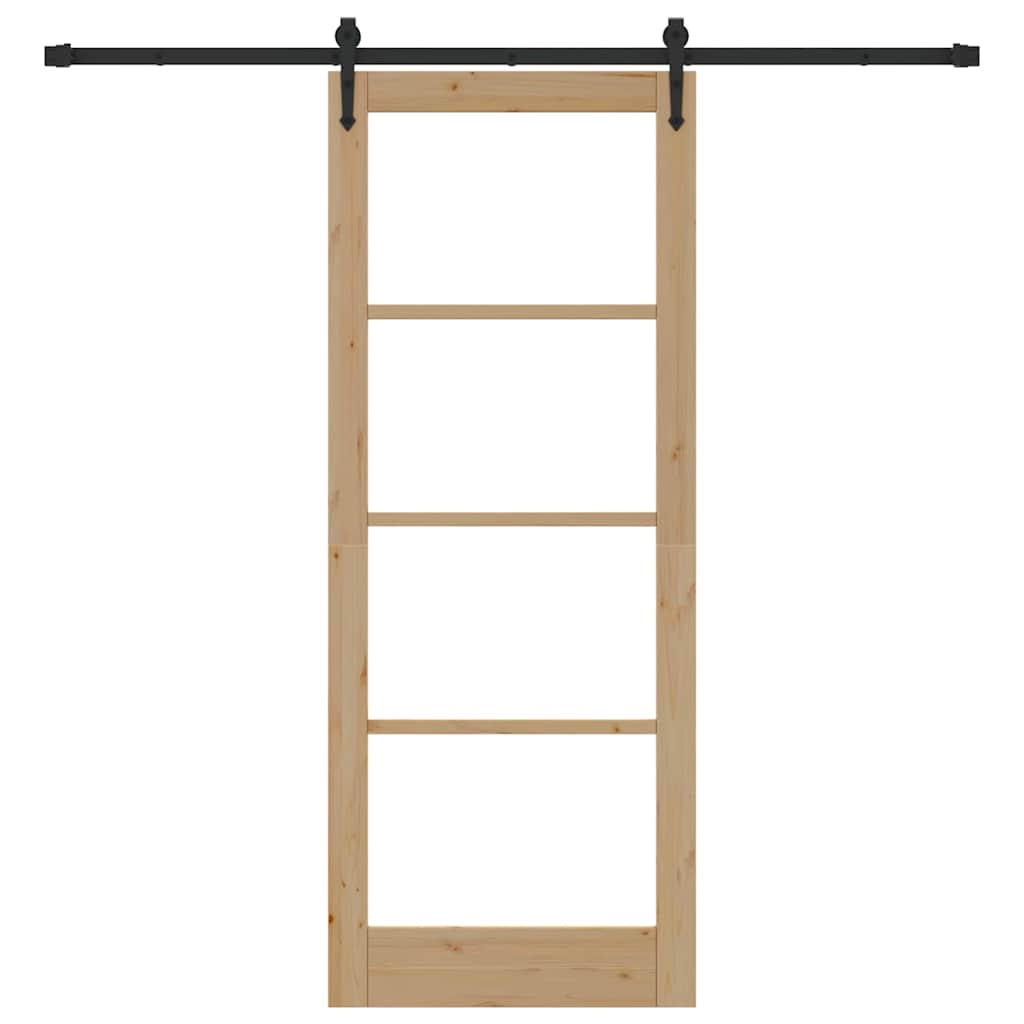 vidaXL Συρόμενη Πόρτα ORKDAL Καφέ 83 x 211 εκ. Ξύλο και μέταλλο