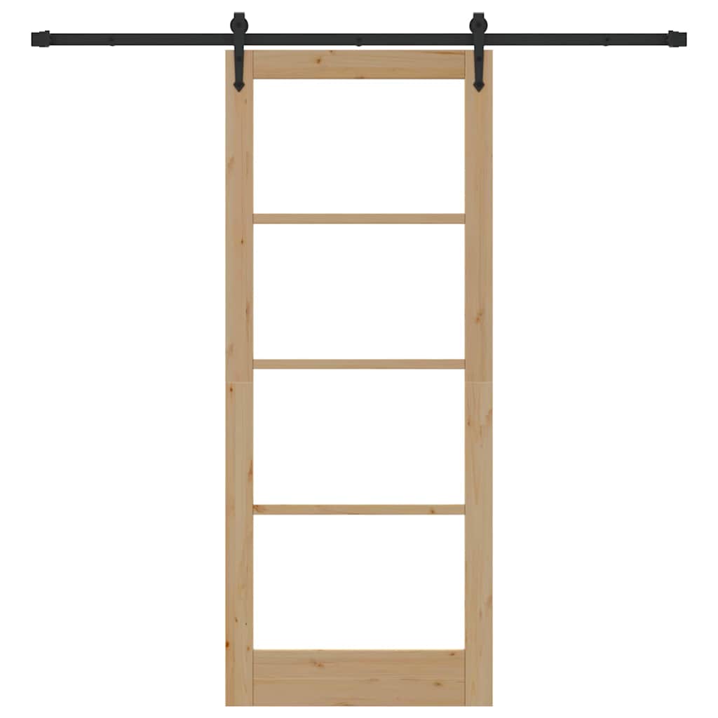 vidaXL Συρόμενη Πόρτα ORKDAL Καφέ 86 x 211 cm Ξύλο και μέταλλο