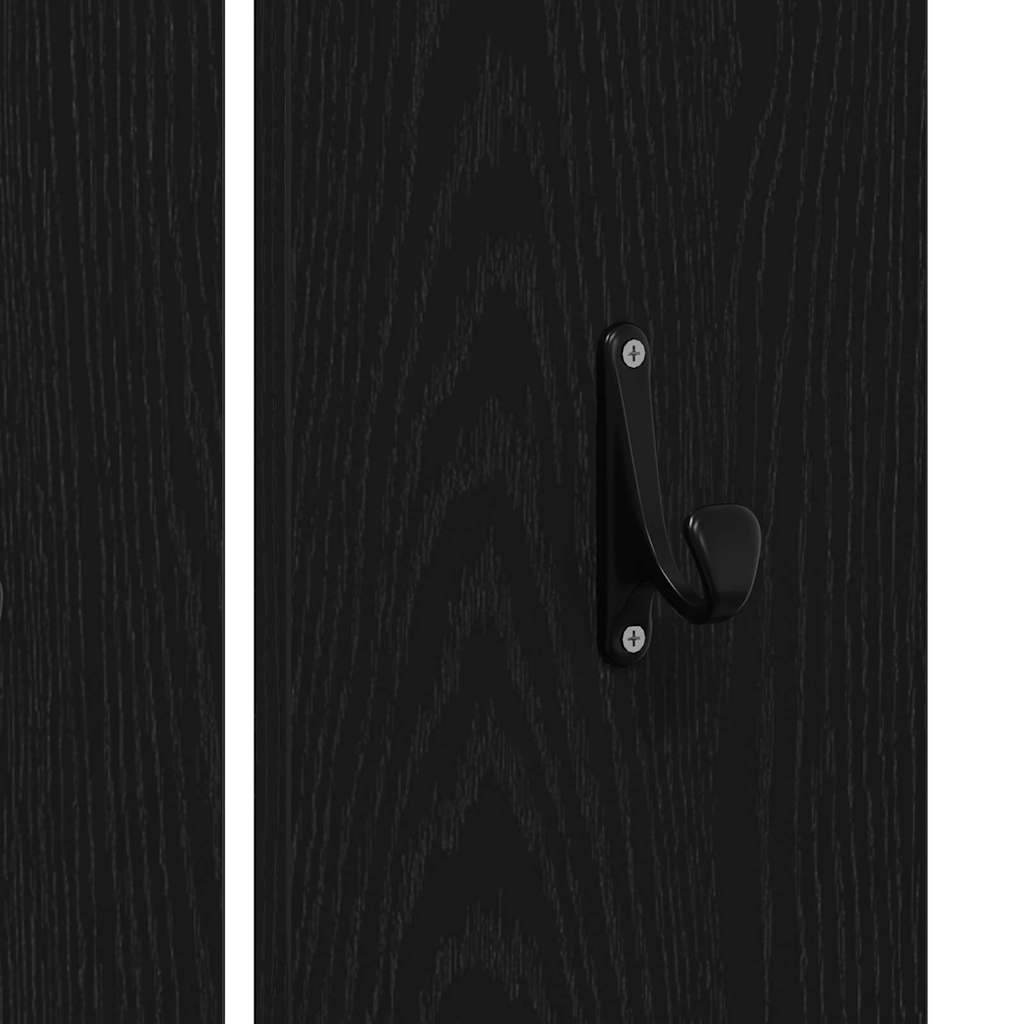 vidaXL Σετ επίπλων χωλ 5 pcs Μαύρο δρυς και Ασημί 80 x 30.5 x 40 εκ