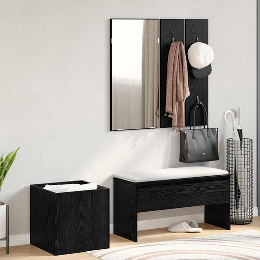 vidaXL Σετ επίπλων χωλ Επιτοίχιο με καθρέφτη 5 pcs Επεξεργασμένο ξύλο