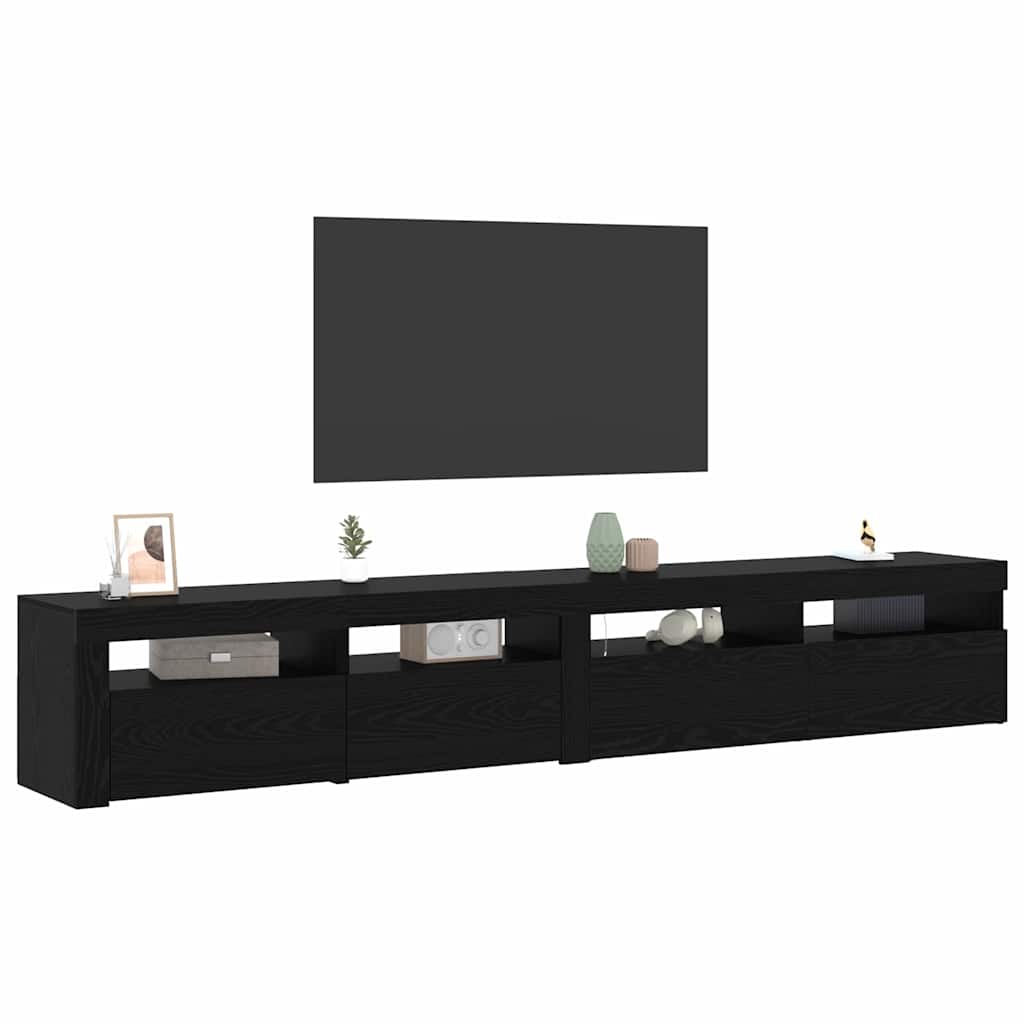 vidaXL Ντουλάπι TV 2 pcs Μαύρη Οξυά 240 x 35 x 40 εκ.