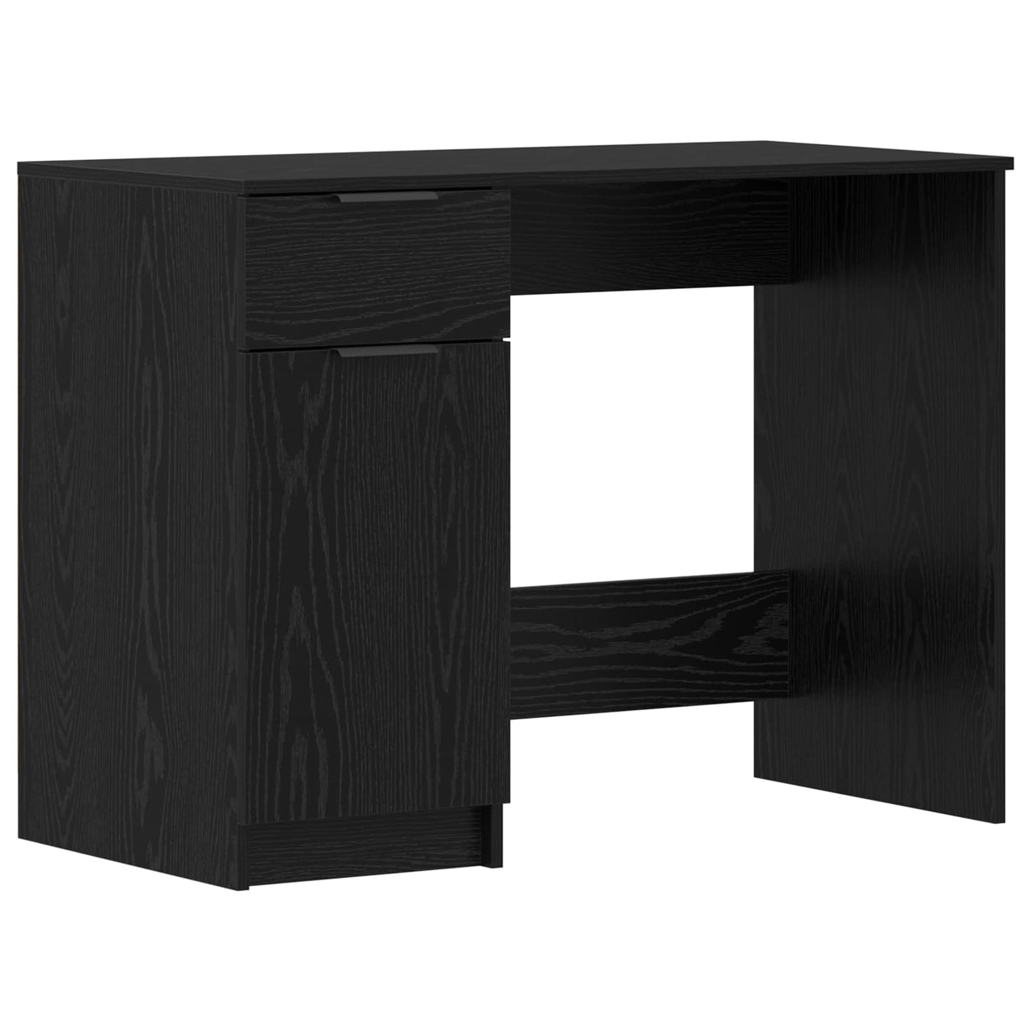 vidaXL Γραφείο με πόρτα Μαύρη Οξυά 133 x 50 x 75 εκ Επεξεργασμένο Ξύλο