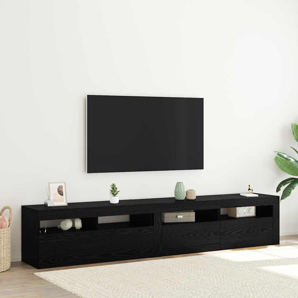 vidaXL Ντουλάπι TV 2 τμχ. Μαύρη Οξυά Επεξεργασμένο Ξύλο