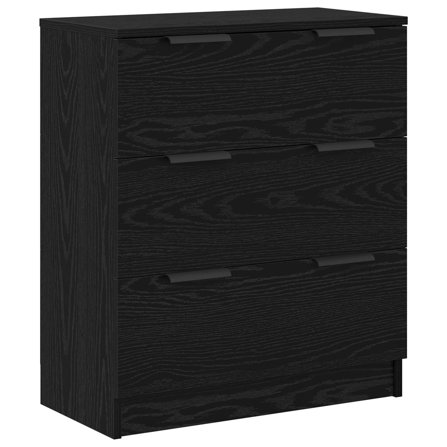 vidaXL Πλαϊνό γραφείο με συρτάρι 3 pcs Μαύρη Οξυά 181 x 30 x 70 εκ.