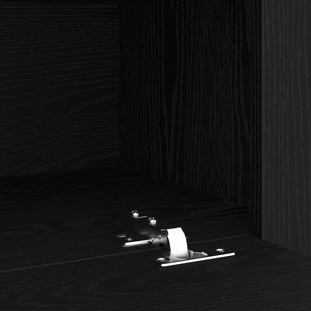 Σετ ντουλαπιών τηλεόρασης vidaXL 3 κομματιών με φώτα LED Μαύρη βελανιδιά Κατασκευασμένο ξύλο