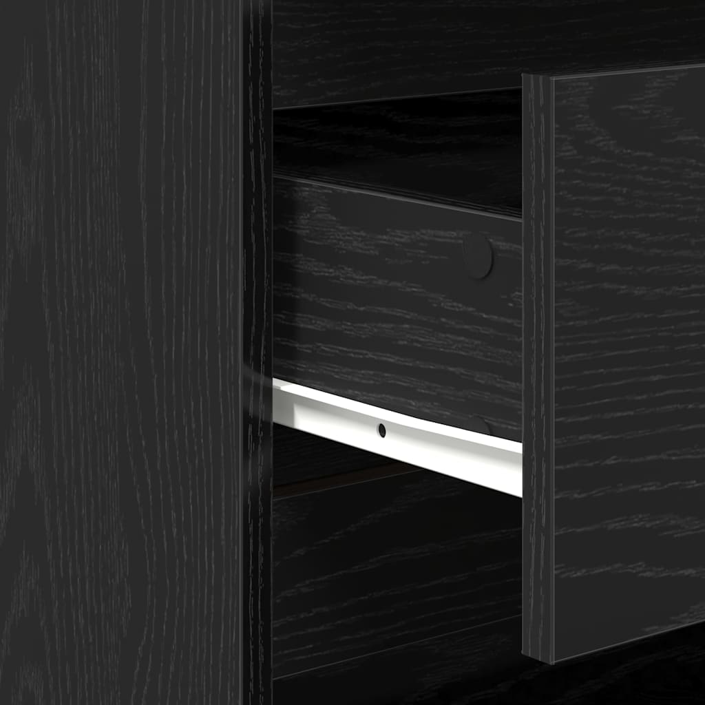 vidaXL Πλαϊνό γραφείο 2 pcs Μαύρο 70 x 41 x 75 εκ. Επεξεργασμένο ξύλο