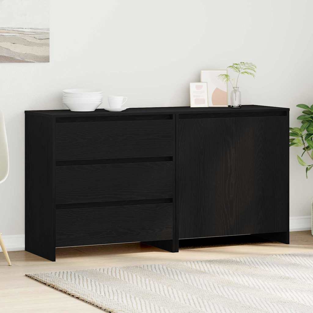 vidaXL Πλαϊνό γραφείο 2 pcs Μαύρο 70 x 41 x 75 εκ. Επεξεργασμένο ξύλο