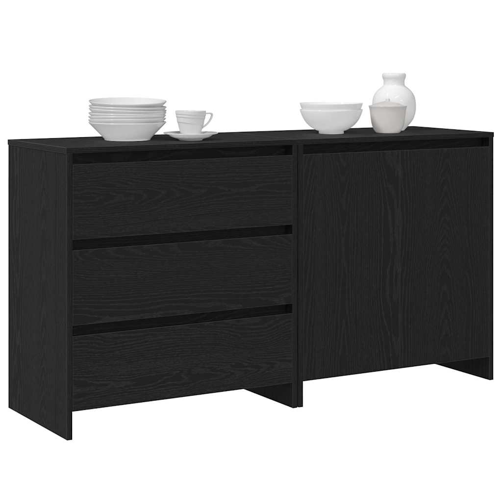 vidaXL Πλαϊνό γραφείο 2 pcs Μαύρο 70 x 41 x 75 εκ. Επεξεργασμένο ξύλο