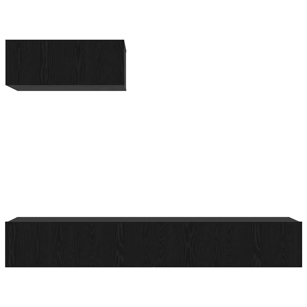 vidaXL Σετ ντουλαπιών τηλεόρασης 3 τεμαχίων Τοίχου Μαύρης Δρυός Επεξεργασμένου Ξύλου