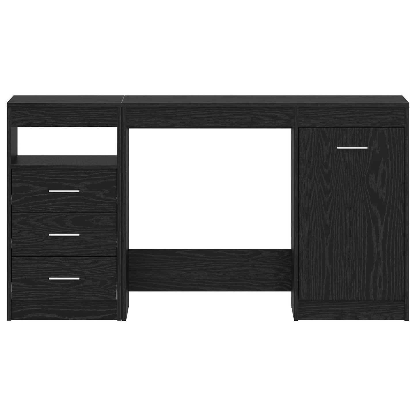 vidaXL Γραφείο 2 pcs Μαύρη δρυς 140 x 50 x 76 εκ. Επεξεργασμένο ξύλο