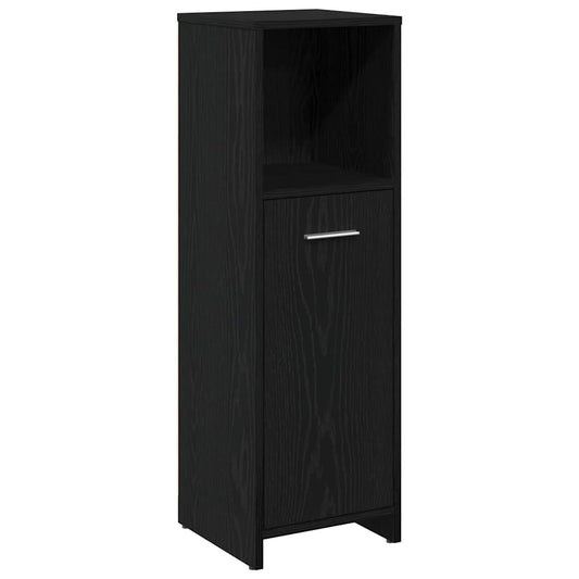 vidaXL Σετ Επίπλων Μπάνιου 4 τμχ. Μαύρη Οξυά 30 x 30 x 183,5 εκ.