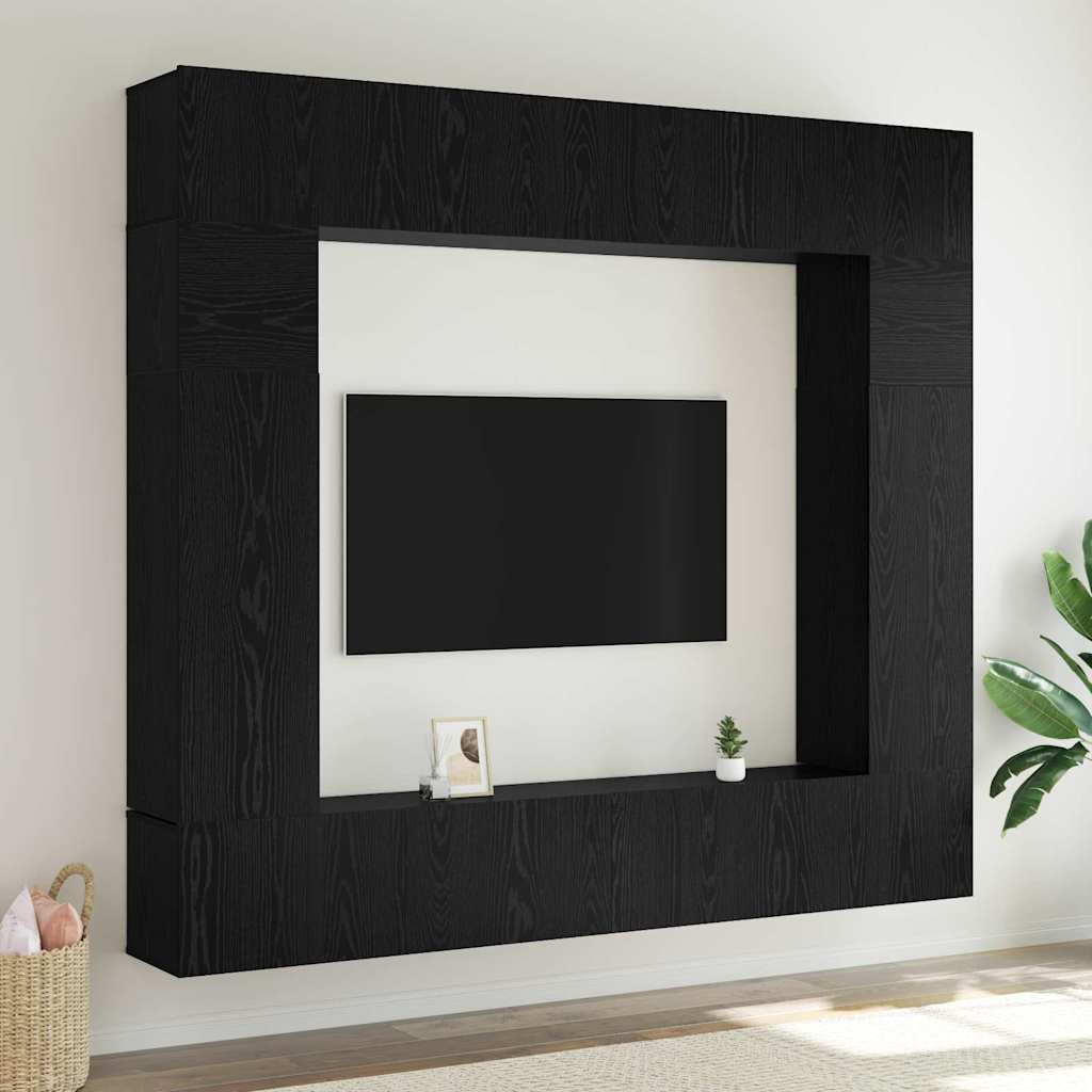 vidaXL Σετ επίπλου τηλεόρασης 8 pcs Μαύρη δρυς 100 x 30 x 30 cm