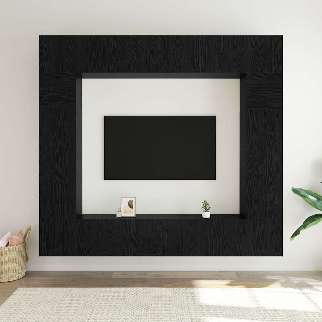 vidaXL Σετ επίπλου τηλεόρασης 8 pcs Μαύρη δρυς 100 x 30 x 30 cm