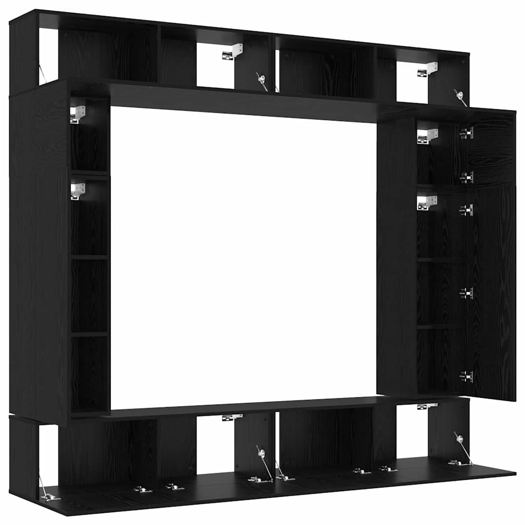 vidaXL Σετ επίπλου τηλεόρασης 8 pcs Μαύρη δρυς 100 x 30 x 30 cm