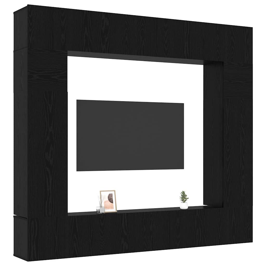 vidaXL Σετ επίπλου τηλεόρασης 8 pcs Μαύρη δρυς 100 x 30 x 30 cm