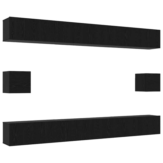 vidaXL Σετ επίπλου τηλεόρασης 8 pcs Μαύρη δρυς 100 x 30 x 30 cm