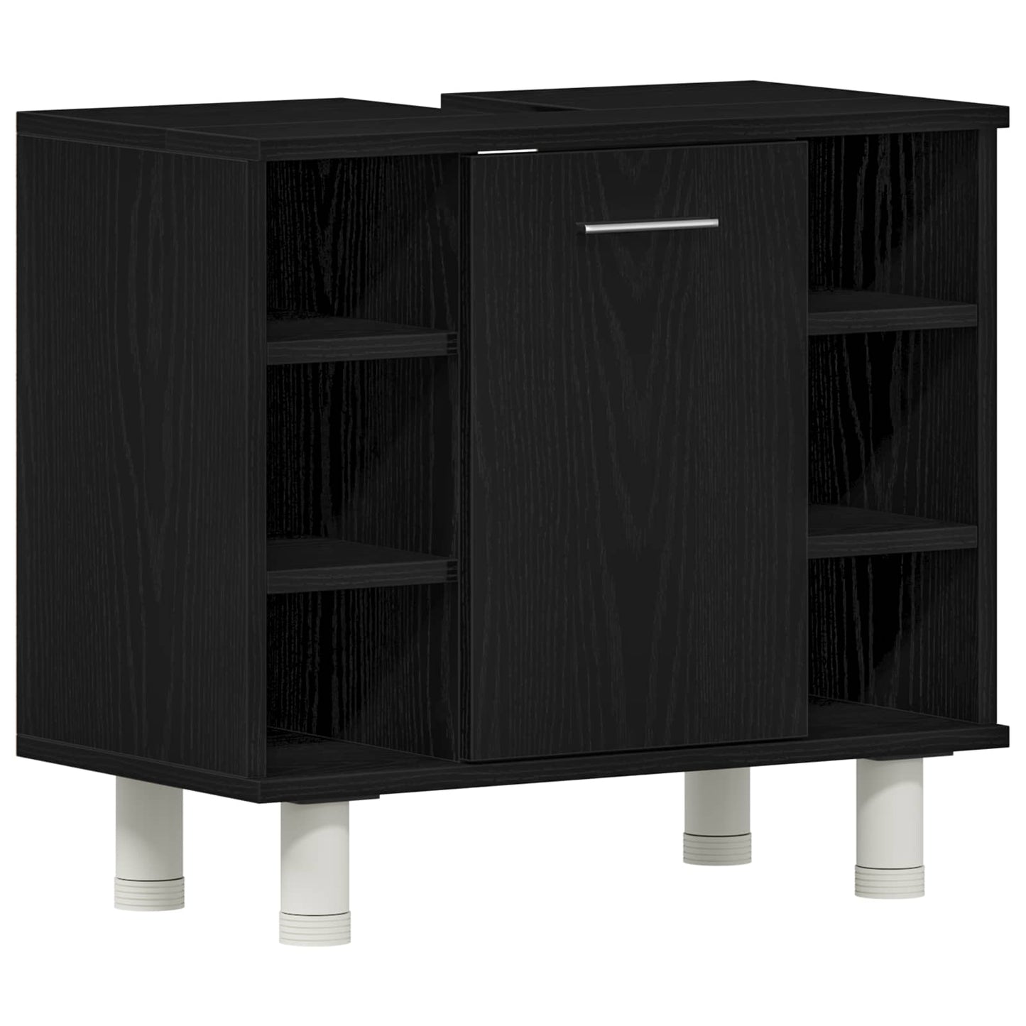 vidaXL Σετ Επίπλων Μπάνιου 3 τμχ. Μαύρο 30 x 30 x 99,5 εκ