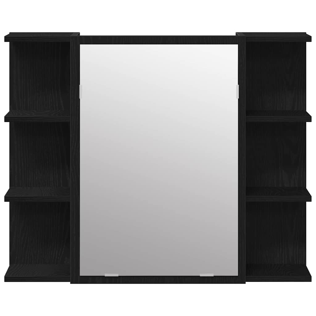 vidaXL Σετ Επίπλων Μπάνιου με ράφι 3 pcs Μαύρο 30 x 30 x 179.5 εκ