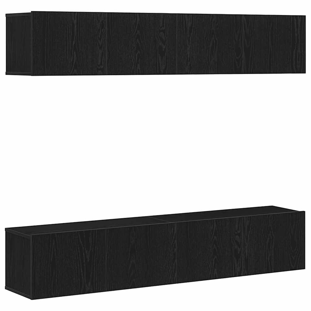 vidaXL Σετ επίπλου τηλεόρασης 4 pcs Μαύρη Οξυά 80 x 30 x 30 εκ