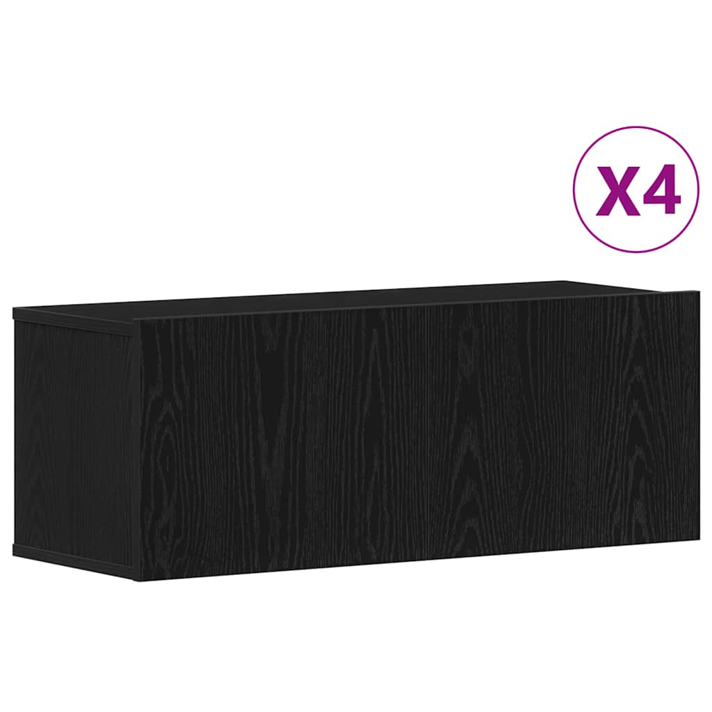 vidaXL Σετ επίπλου τηλεόρασης 4 pcs Μαύρη Οξυά 80 x 30 x 30 εκ