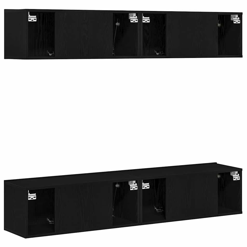 vidaXL Σετ επίπλου τηλεόρασης 4 pcs Μαύρη Οξυά 80 x 30 x 30 εκ