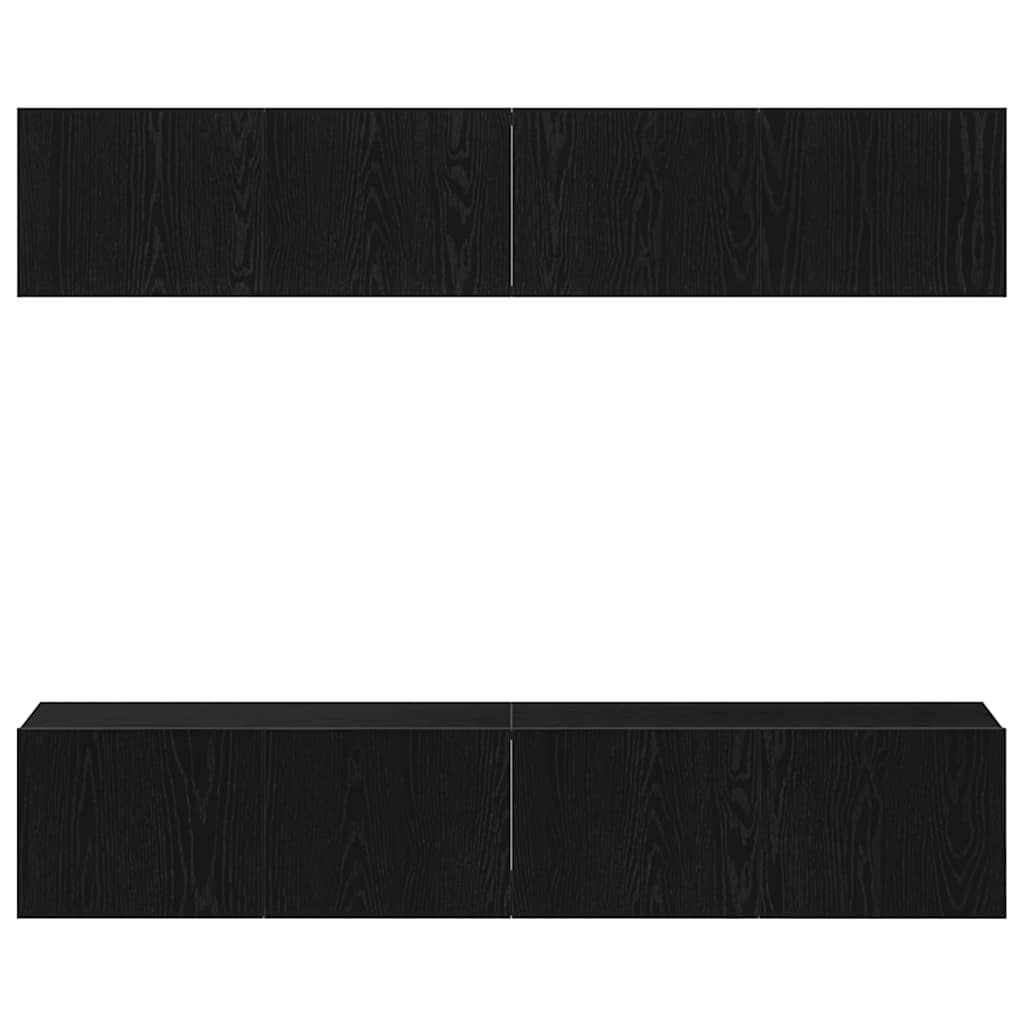 Σετ TV Cabinet τοίχου 4 τεμαχίων Μαύρος Δρυς