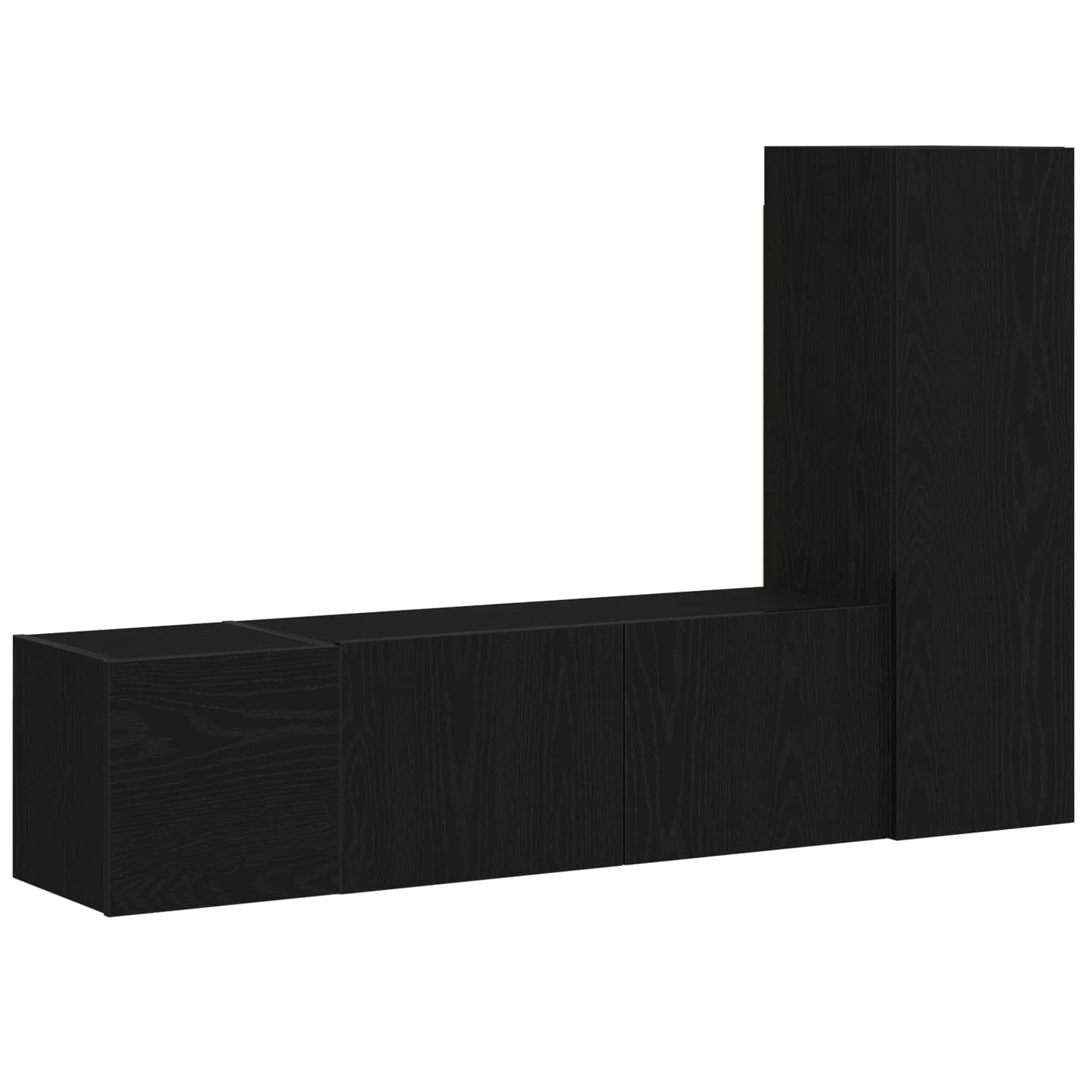 vidaXL Σετ επίπλου τηλεόρασης 3 pcs Μαύρη Οξυά 130,5 x 30 x 140 εκ