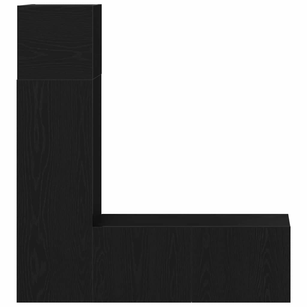 vidaXL Σετ Τηλεοπτικού Κάδρου 3 Τεμαχίων Μαύρο Δρυς Επεξεργασμένο Ξύλο