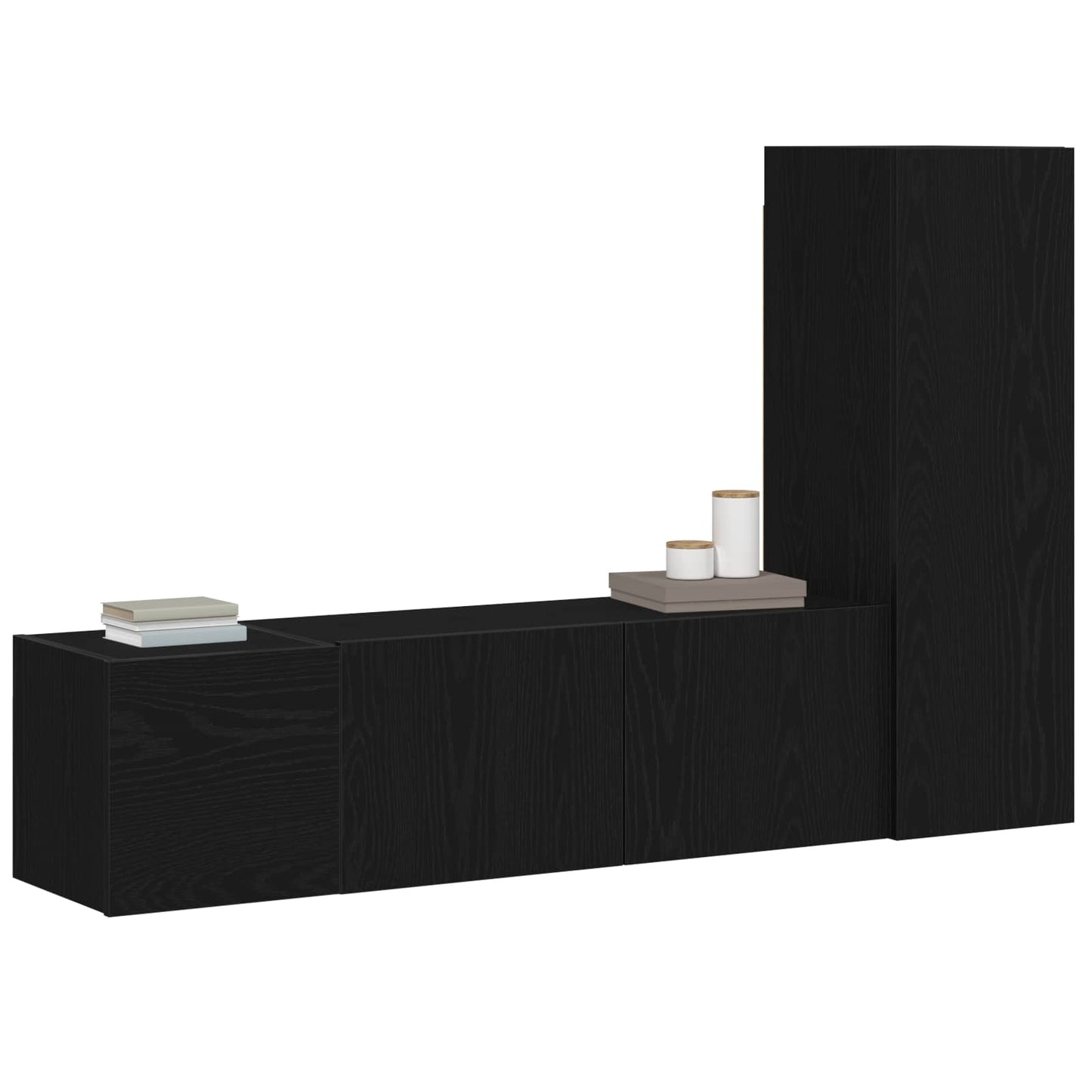 vidaXL Σετ επίπλου τηλεόρασης 3 pcs Μαύρη Οξυά 130,5 x 30 x 140 εκ
