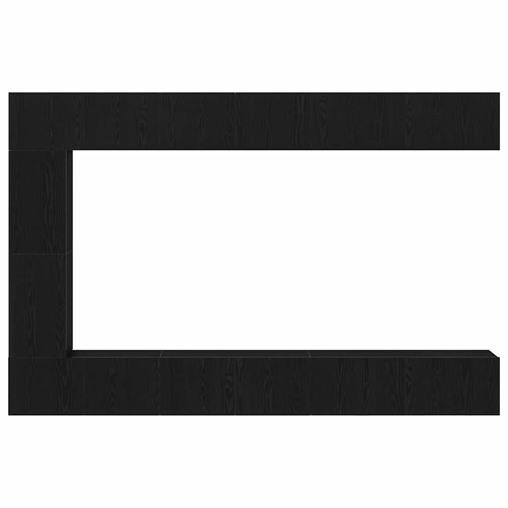 vidaXL Set Τηλεόρασης 7 Τεμαχίων Τοίχου Μαύρου Δρυός από Επεξεργασμένο Ξύλο