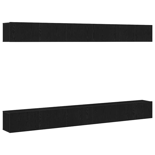 σετ ντουλάπας τηλεόρασης 6 τεμαχίων vidaXL Μαύρο Ξύλο