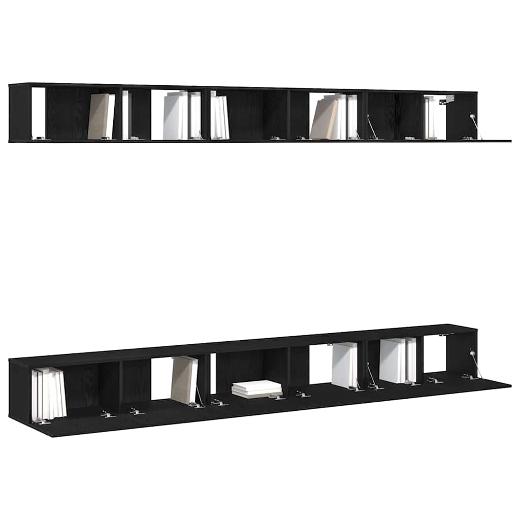 σετ ντουλάπας τηλεόρασης 6 τεμαχίων vidaXL Μαύρο Ξύλο
