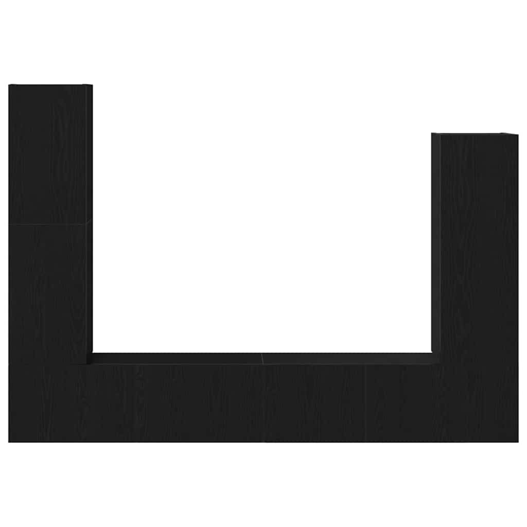 vidaXL Σετ επίπλου τηλεόρασης 6 pcs Μαύρη Οξυά Επεξεργασμένο ξύλο