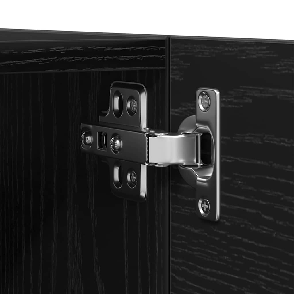 vidaXL 4τεμαχ set έπιπλο τηλεόρασης Μαύρο Δρυς Επεξεργασμένου Ξύλου